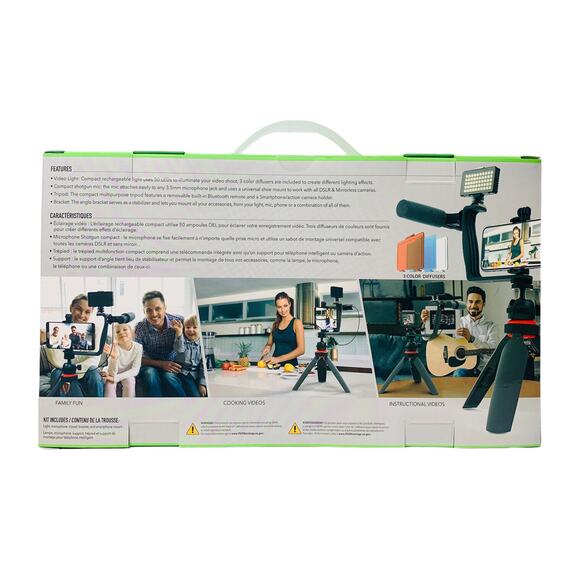 NEW GO VIRAL Super Star Vlogging Kit with LED Light Microphone Tripod & Mount - Picture 2 of 12